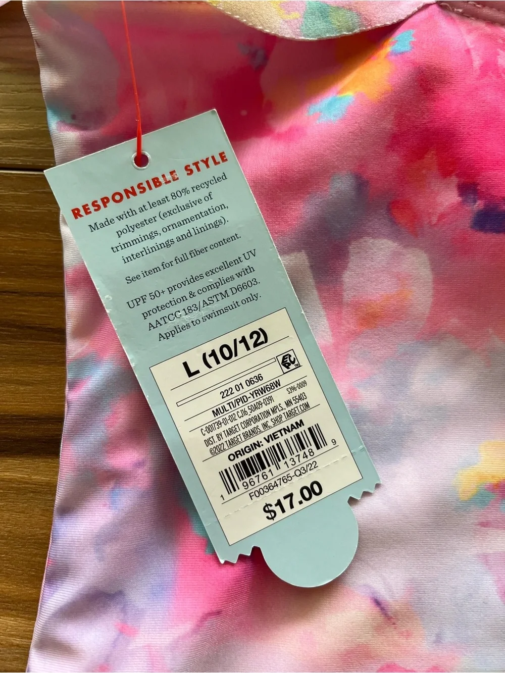 Target Cat & Jack Girls Daydream Floral One Piece Swimsuit Size L(10/12) NEW